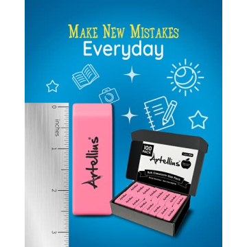 Pink Erasers Pack of 100, Smudge Free & Durable