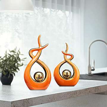 Norrclp Home Decor Modern Abstract Art Ceramic Statue Table Decorations for Dining Room Living Room ...