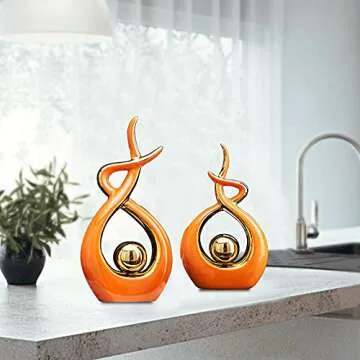 Norrclp Home Decor Modern Abstract Art Ceramic Statue Table Decorations for Dining Room Living Room ...
