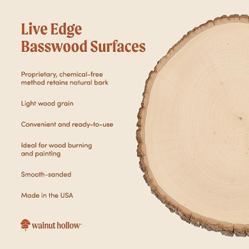 Basswood Round Plaque for Creative Woodburning Projects