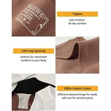 INNERSY Womens Cotton Hipster Underwear 6-Pack Comfort