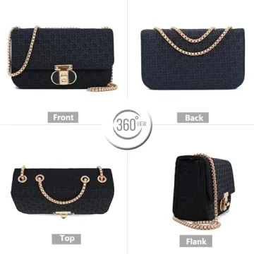 Stylish Mini Shoulder Bag with Gold Chain Strap