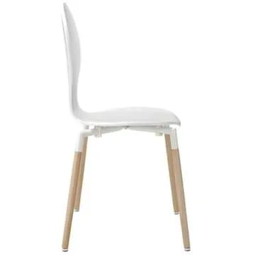 Modway Path Mid-Century Modern Four Kitchen and Dining Room Chairs in White