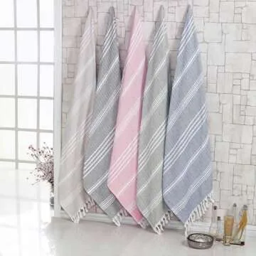 SALBAKOS - Cotton Turkish Beach Towel - Made with 100% Turkish Cotton, Lightweight, Absorbent & Quick Dry Beach Towels for Gym, Pool, Beach & Spa | 40"x70" (Gray)