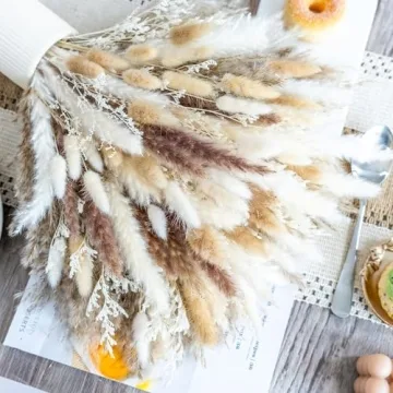 180PCS Natural Dried Pampas Grass Elegant Home Decor