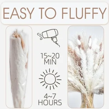 180PCS Natural Dried Pampas Grass Elegant Home Decor