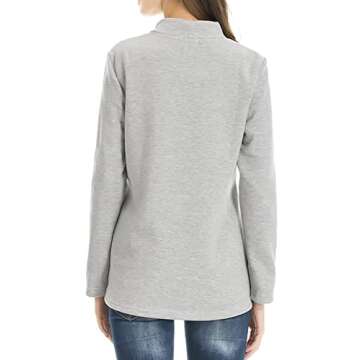 Smallshow Women's Fleece Nursing Tops Shirts Long Sleeve Breastfeeding Clothes Medium Light Grey