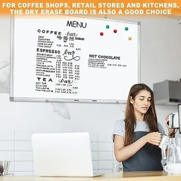 72x40 Magnetic Dry Erase Board with Pen Tray Wall-Mounted