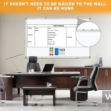 72x40 Magnetic Dry Erase Board with Pen Tray Wall-Mounted