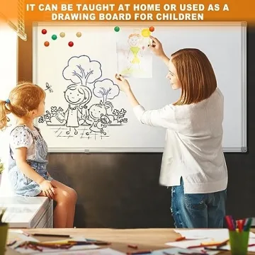 72x40 Magnetic Dry Erase Board with Pen Tray Wall-Mounted
