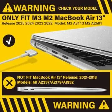 IBENZER Compatible with 2025 2024 2023 2022 MacBook Air 13 inch Case M3 A3113 M2 A2681, Hardshell Case & KeyboardCover & ScreenFilm for Mac Air 13.6 with Touch ID, Crystal Frost Clear, KK-CYCL+2