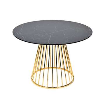 Limari Home Holli Black Marble Round Dining Table
