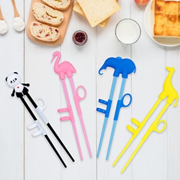 4 pcs Kids Learning Chopsticks with Animals for Easy Grip