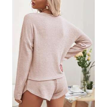 Ekouaer Waffle Knit Pajama Sets for Women - Relax in Style