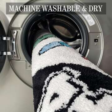 Unique Soft Washable Funky Bathroom Rug for Fun Spaces