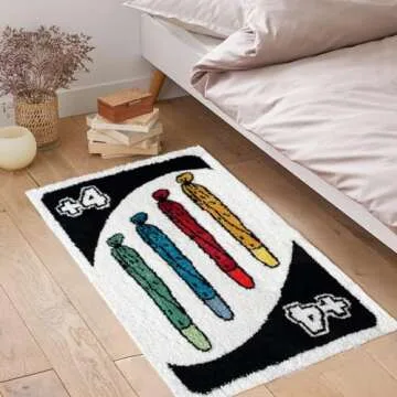 Unique Soft Washable Funky Bathroom Rug for Fun Spaces