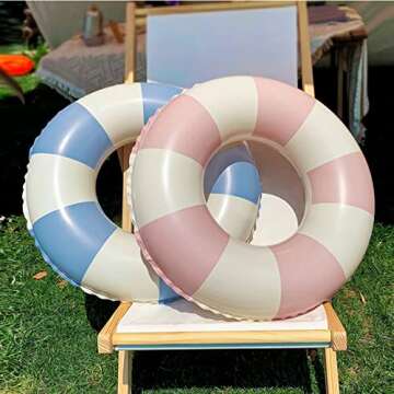 Air Stone Inflatable Pool Floats for Adults, Floats for Swimming Pool Summer Fun Swim Rings for Adul...