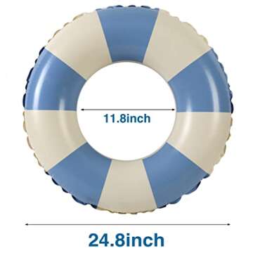Air Stone Inflatable Pool Floats for Adults, Floats for Swimming Pool Summer Fun Swim Rings for Adult Size, Pool Party Floaties Inner Tubes for Beach Pool Beach Blue