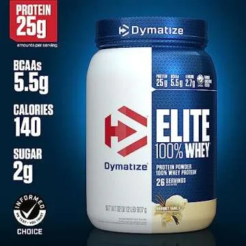 Dymatize Elite 100% Whey Protein Powder, L-Leucine, Quick Absorbing & Fast Digesting for Optimal Mus...