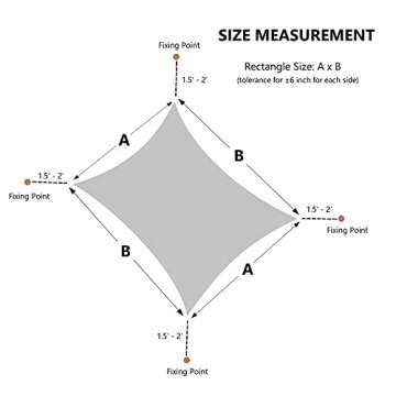 AsterOutdoor Rectangle Sun Shade Sail - UV Block Canopy