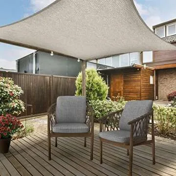 AsterOutdoor Rectangle Sun Shade Sail - UV Block Canopy