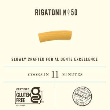 Rummo Gluten Free Rigatoni N.50 - Gluten Free Pasta, Made with Corn & Rice, Rigatoni Pasta Noodles, Pasta from Italy - 12 Ounce (Pack of 4)