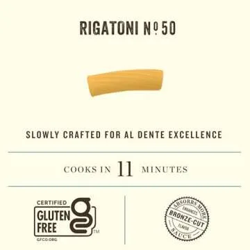 Rummo Gluten Free Rigatoni N.50 - Gluten Free Pasta, Made with Corn & Rice, Rigatoni Pasta Noodles, Pasta from Italy - 12 Ounce (Pack of 4)