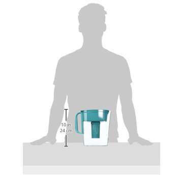 Brita Water Filter Pitcher for Tap and Drinking Water with 1 Standard Filter, Lasts 2 Months, 6-Cup Capacity, BPA Free, Turquoise