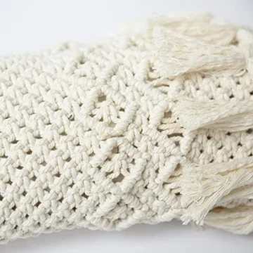 IOWER Boho Macrame Christmas Stockings 15" L×9" W for Holidays