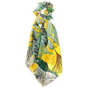 9 Pieces Hair Scrunchies Satin Silk Elastic Hair Band Scarf Ponytail Holder Scrunchy Ties Vintage Ha...