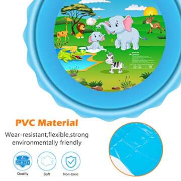 VOROSY Upgraded 79" Sprinkler & Splash Play Mat, Splash Pad, Inflatable Summer Outdoor Sprinkler Pad Water Toys Fun for Children, Infants, Toddlers, Boys, Girls and Kids