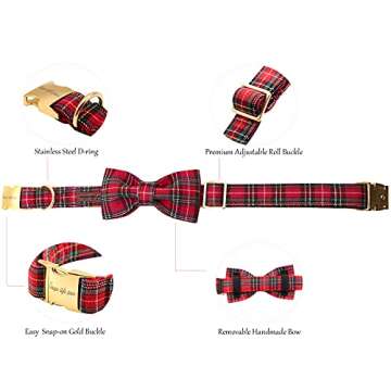 Unique style paws Christmas Dog Collar Bow tie Collar Adjustable Collars for Dogs Small Medium Large