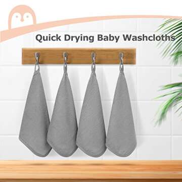 Momcozy Baby Washcloths, Ultra Soft Absorbent Towel, 8pcs Newborn Bath Face Towel, Natural Reusable ...