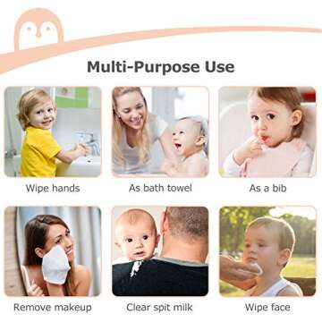 Momcozy Baby Washcloths, Ultra Soft Absorbent Towel, 8pcs Newborn Bath Face Towel, Natural Reusable Baby Wipes for Sensitive Skin, Baby Registry as Shower, 10"x10" (Gray)