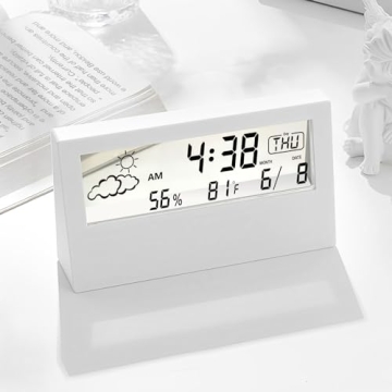 LuxSoramia Digital Alarm Clock with Temperature & Humidity