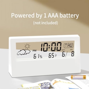 LuxSoramia Digital Alarm Clock with Temperature & Humidity