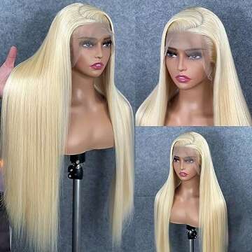 613 Lace Front Wig Human Hair 13x4 HD Transparent Straight Wigs Human Hair Blonde Lace Front Wigs Hu...