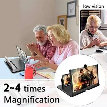 Smartphone Screen Magnifier Stand 14 Inch 3D Foldable Amplifier Stand Holder for Cell Phone Adjustable Angle for Families Mom Dad