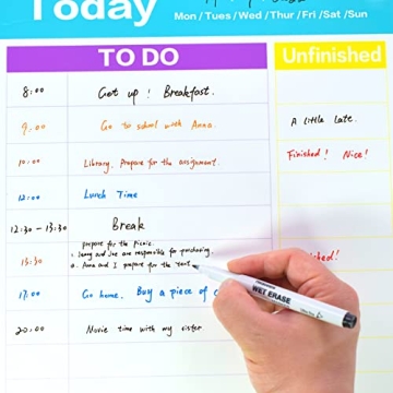 TWOHANDS Wet Erase Markers Fine Tip 12 Colors for Planning