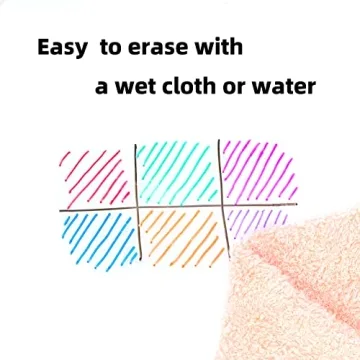 TWOHANDS Wet Erase Markers Fine Tip 12 Colors for Planning