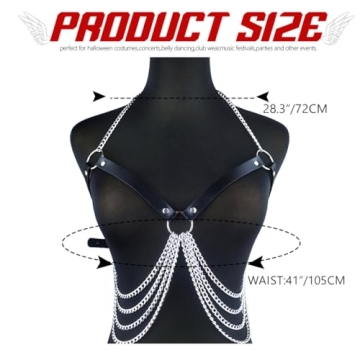 Stylish Silver Punk Layered Chest Chains for Women