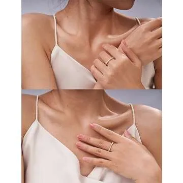 IMOLOVE Moissanite Wedding Band Wedding Rings for Women 925 Sterling Silver Rings with 18K White Gold Plated Eternity Stackable Engagement Ring Anniversary Band Size 4.5-y