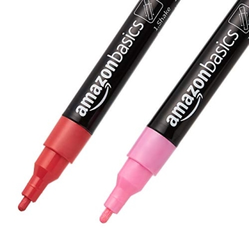 Amazon Basics Bright Chalk Markers Pack - Versatile Colors