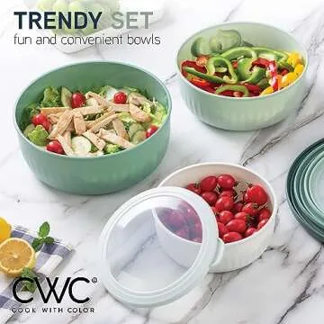 Cook with Color Mixing Bowls - 12-Piece Versatile Set