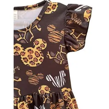 Ruffles Boutique Baby Girl Clothing Dress Little Girls Micky Mouse Minny Cartoon Characters Spring Summer Dress Outfit Sets 3XL