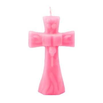 Pink Small Cross Figure Image Candle (Romance, Love, Reconciliation, Spells, Spellwork & Ritual Magic)
