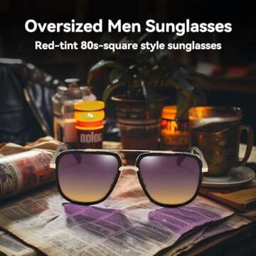 Dollger Oversized Square Aviator Sunglasses for Men Pilot Shades Gold Frame Retro Sun Glasses