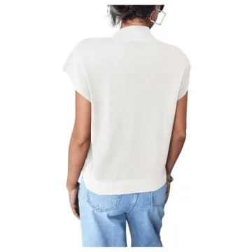 OYOANGLE Women's Ribbed Mock Neck Knit Sweater – Stylish & Comfortable