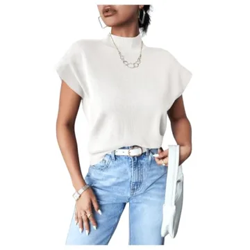 OYOANGLE Women's Ribbed Mock Neck Knit Sweater – Stylish & Comfortable