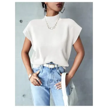 OYOANGLE Women's Ribbed Mock Neck Knit Sweater – Stylish & Comfortable